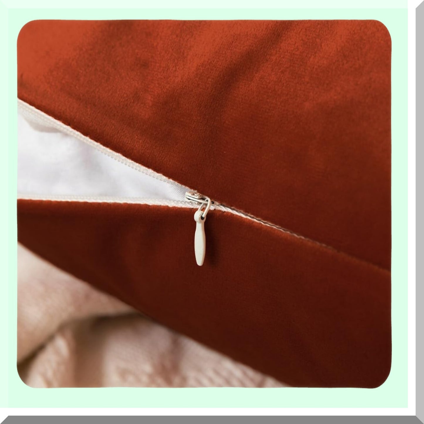 Luxury Velvet Burnt Orange Pillow Covers - Set of 2 | Soft Decorative Cushion Cases for Couch, Sofa, Bedroom | 24x24 Inch Square Throw Pillows