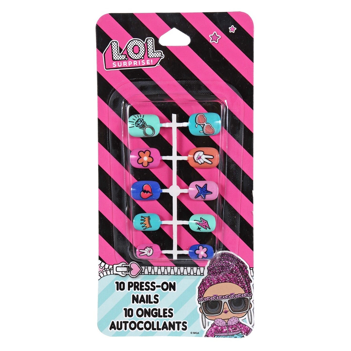 Children Assorted License Press-On Faux Nails, 10-ct. Packs (Pack of 24)