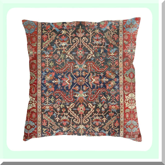 Vintage Floral Velvet Pillow Covers - Persian Carpet Print Decorative Cushion Case for Home Living Room Bed Couch Car - 18x18 Inch