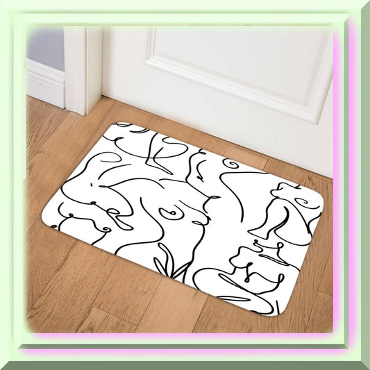 Abstract Nordic Style Bath Mat Set 17x29 Inches