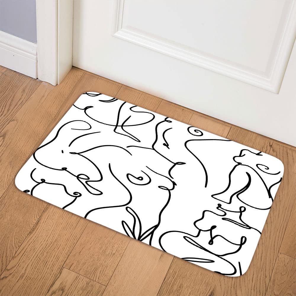 Abstract Nordic Style Bath Mat Set 17x29 Inches
