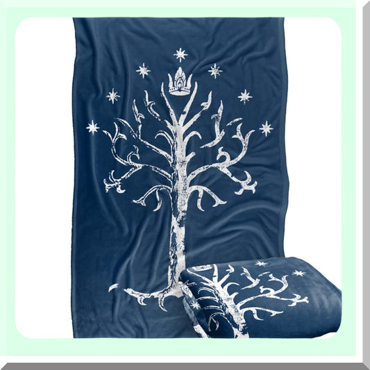 Middle-Earth Comfort: Tree of Gondor Silky Soft Throw Blanket, 36"x58""