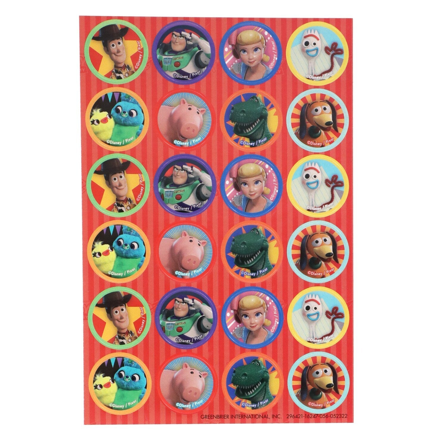 Disney-Pixar Toy Story 4 Character Stickers, 96-ct. Packs (Pack of 24)