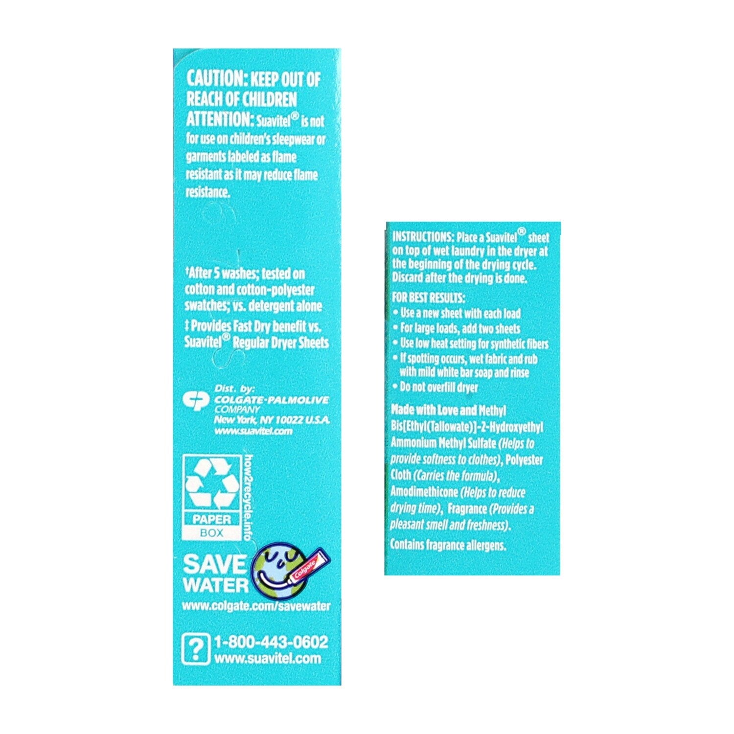 Suavitel Waterfall Mist Scented Fabric Conditioner, 18-Sheet Packs (Pack of 15)