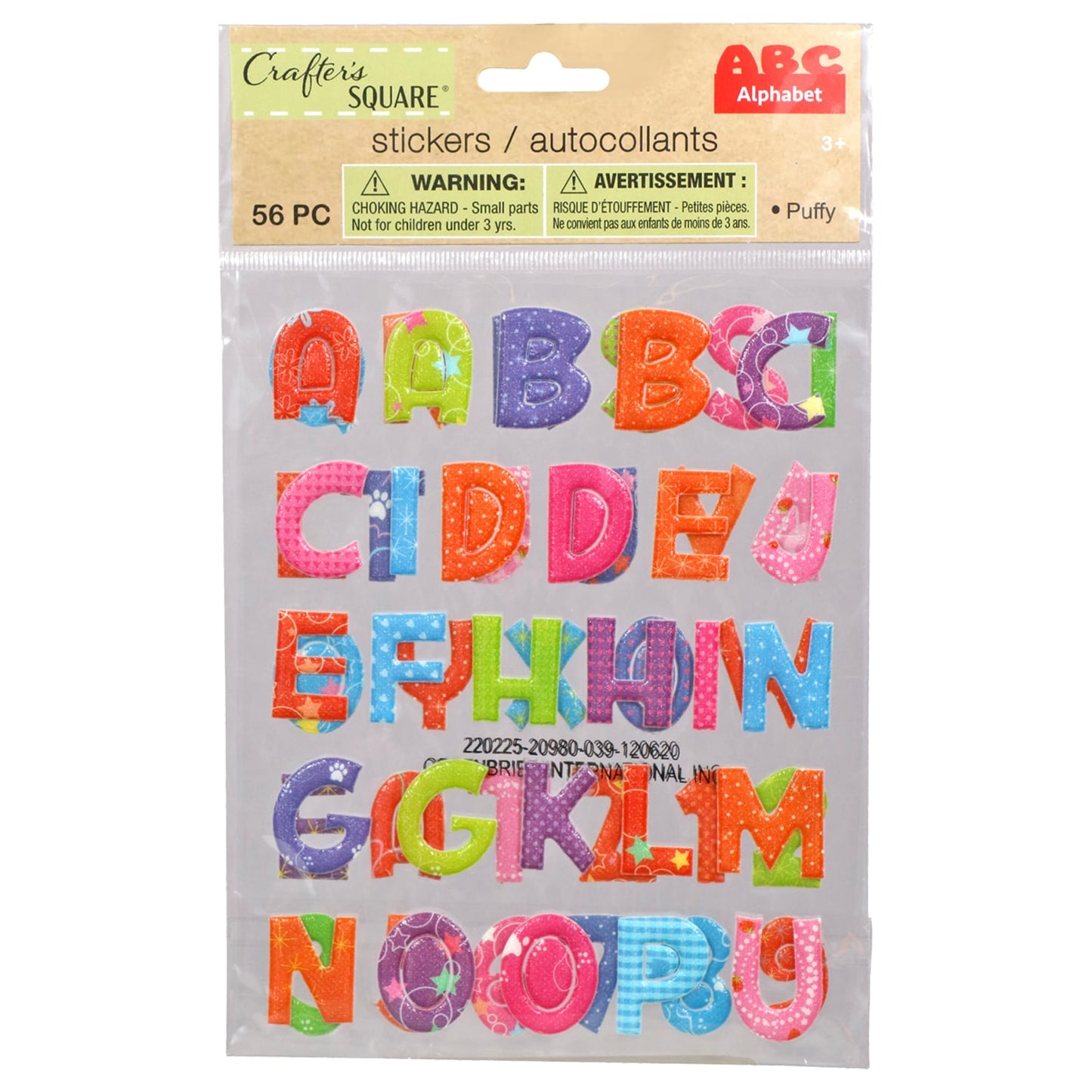 Crafter's Square Puffy Alphabet Stickers, 56-ct. Packs (Pack of 24)