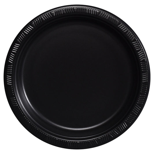 Black Plastic Dinner Plates, 8-ct. (Pack of 24)