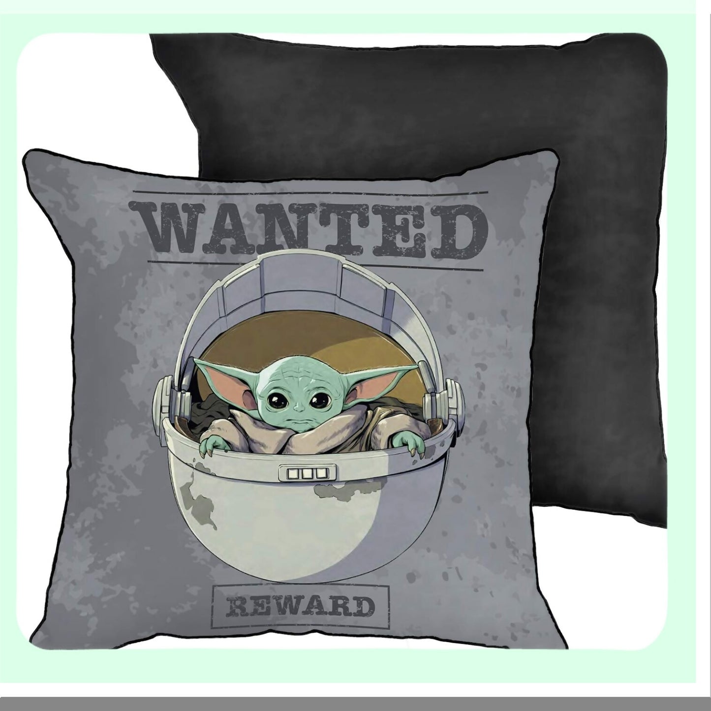 Galactic Bounty Hunter Baby Yoda Pillow Cover - Soft Throw Pillow for Kids Room Decor, Mandalorian Theme Bedding with The Child Grogu Design