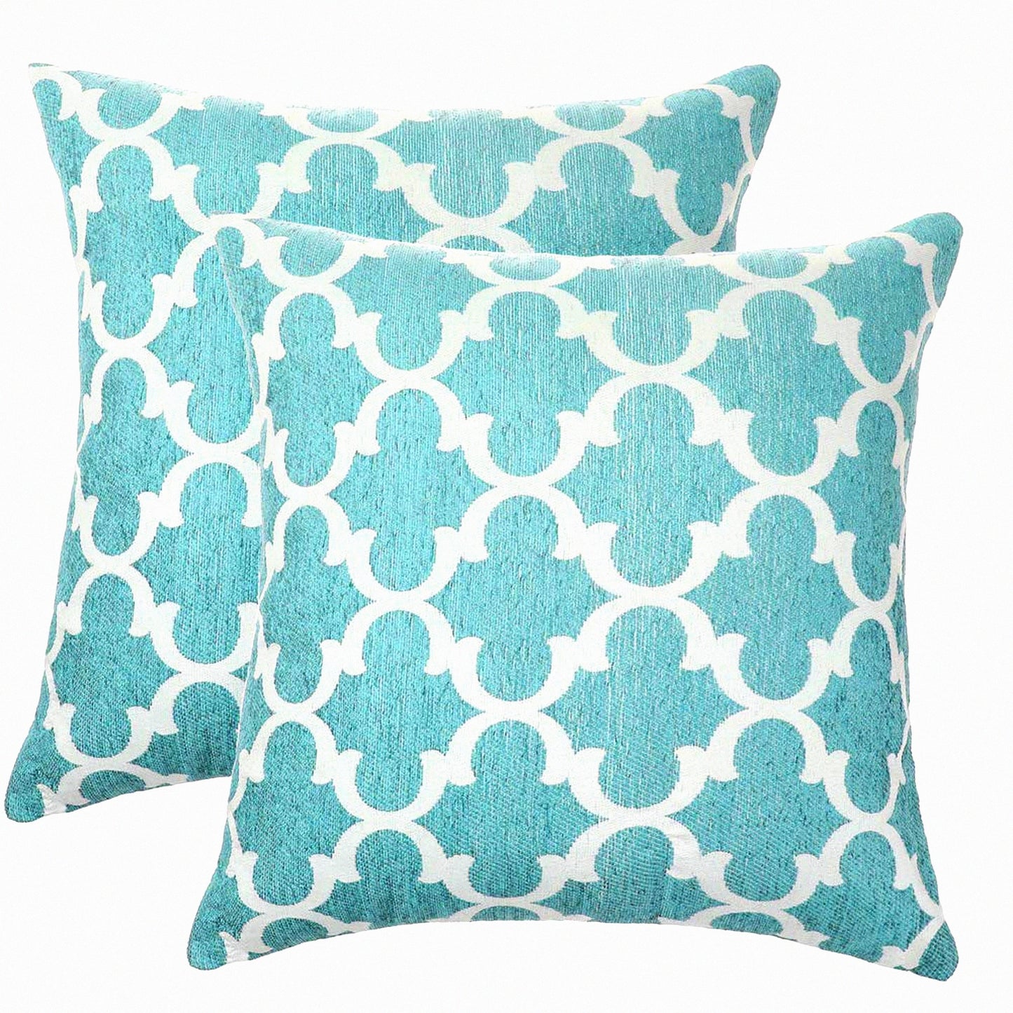 SoftTouch Cotton Square Pillowcase Set - 100% Microfiber Decorative Cushion Covers for Sofa & Bedroom - Blue Throw Pillow Covers 18x18 inches - Pack of 2