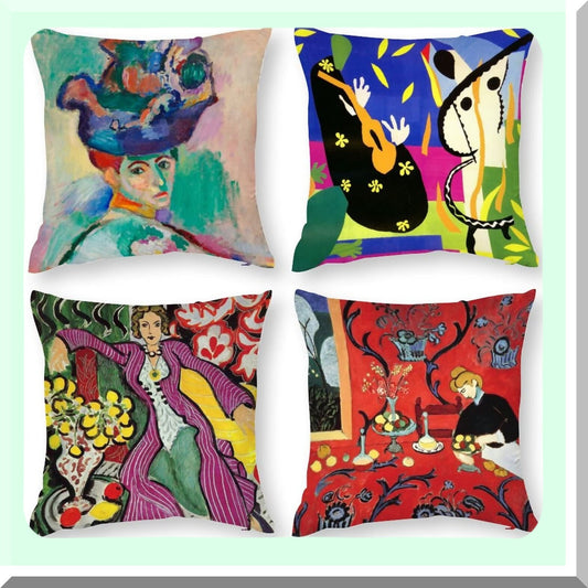 Fauvism Harmony Pillow Covers Set - Henri Matisse Painting Cases - Red Sorrow Decorative Cushion Sofa Couch - Artistic 18x18 Inch Collection