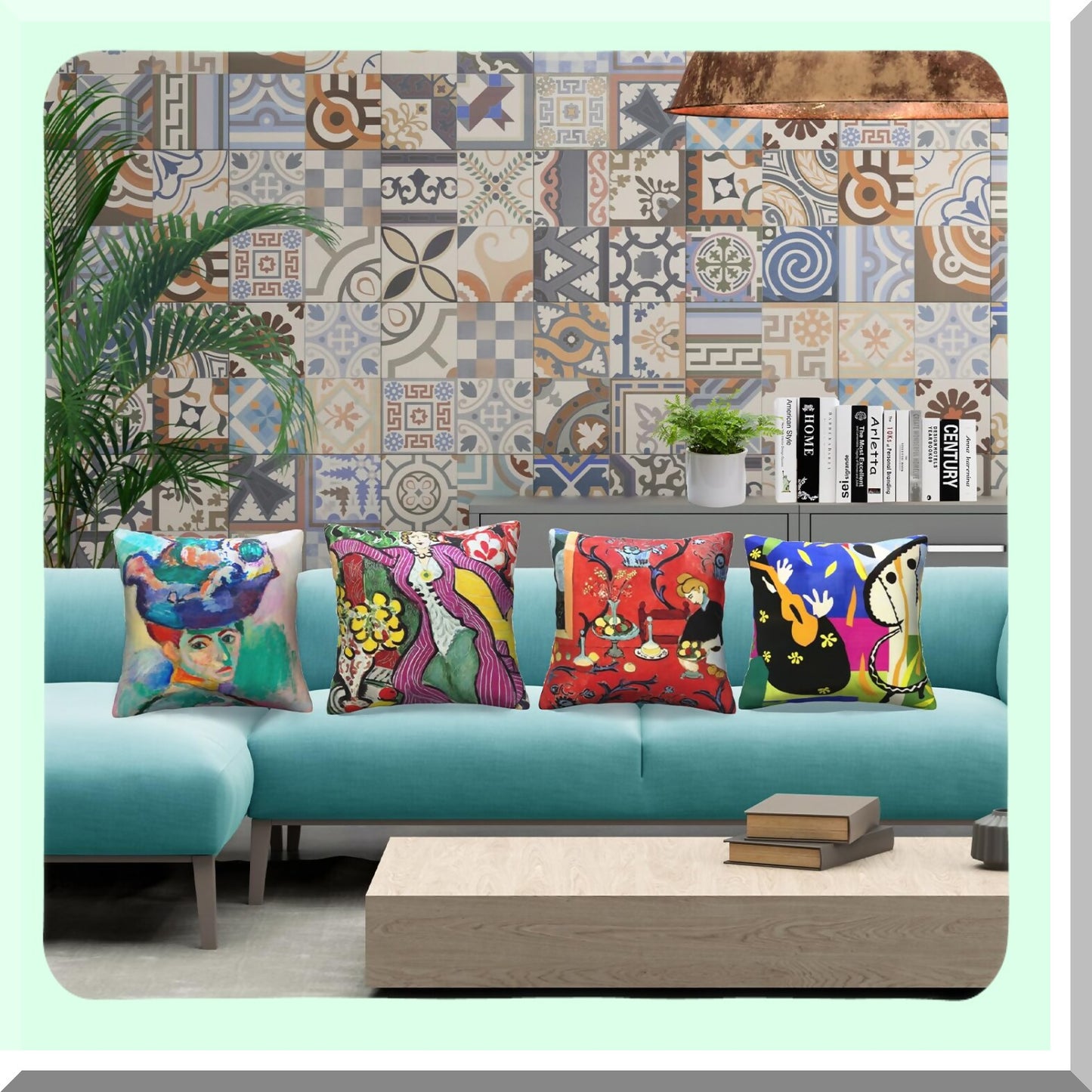 Fauvism Harmony Pillow Covers Set - Henri Matisse Painting Cases - Red Sorrow Decorative Cushion Sofa Couch - Artistic 18x18 Inch Collection