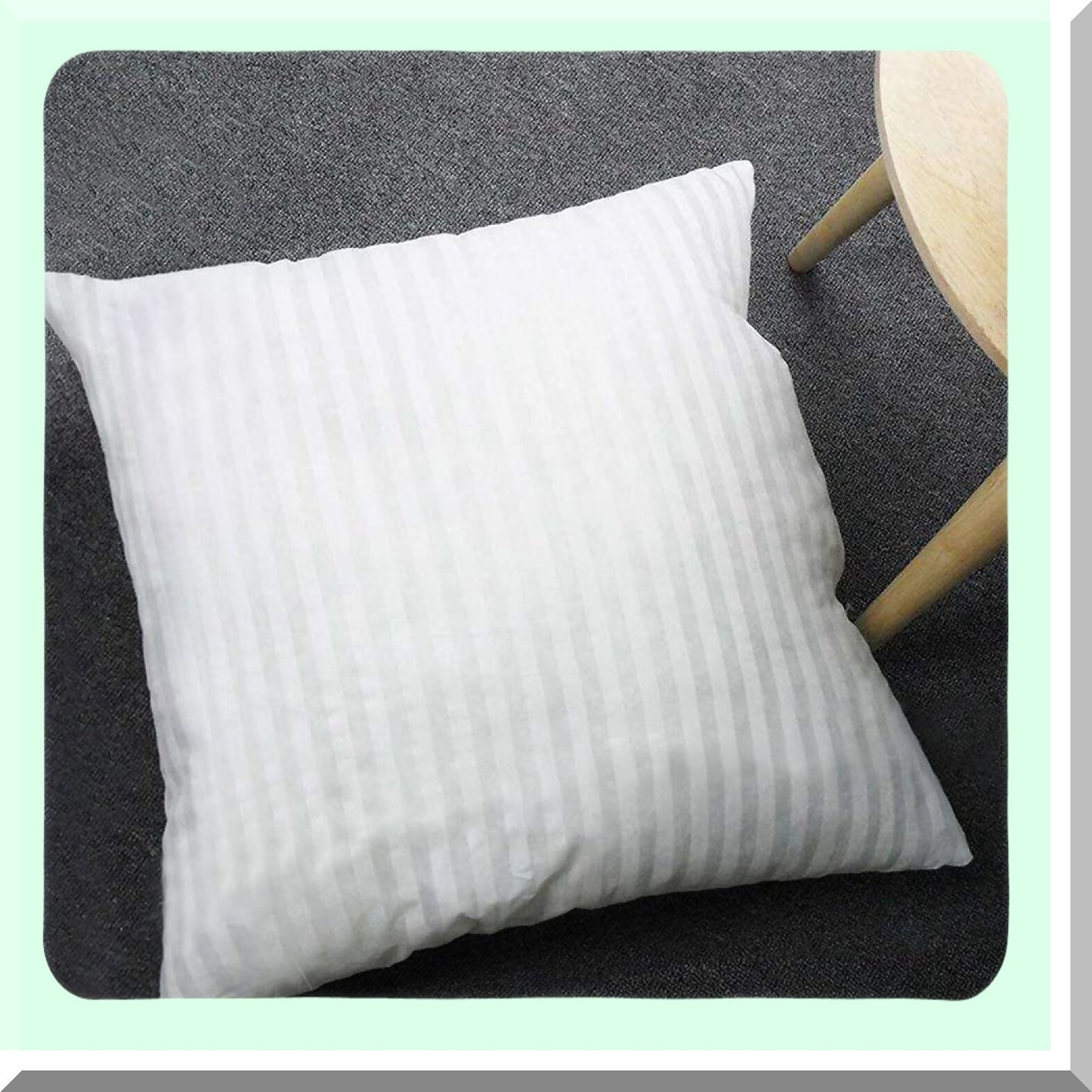 Premium Square Pillow Insert - 20x20 Polyester Sham Form for White Striped Covers - Homie Stuffer