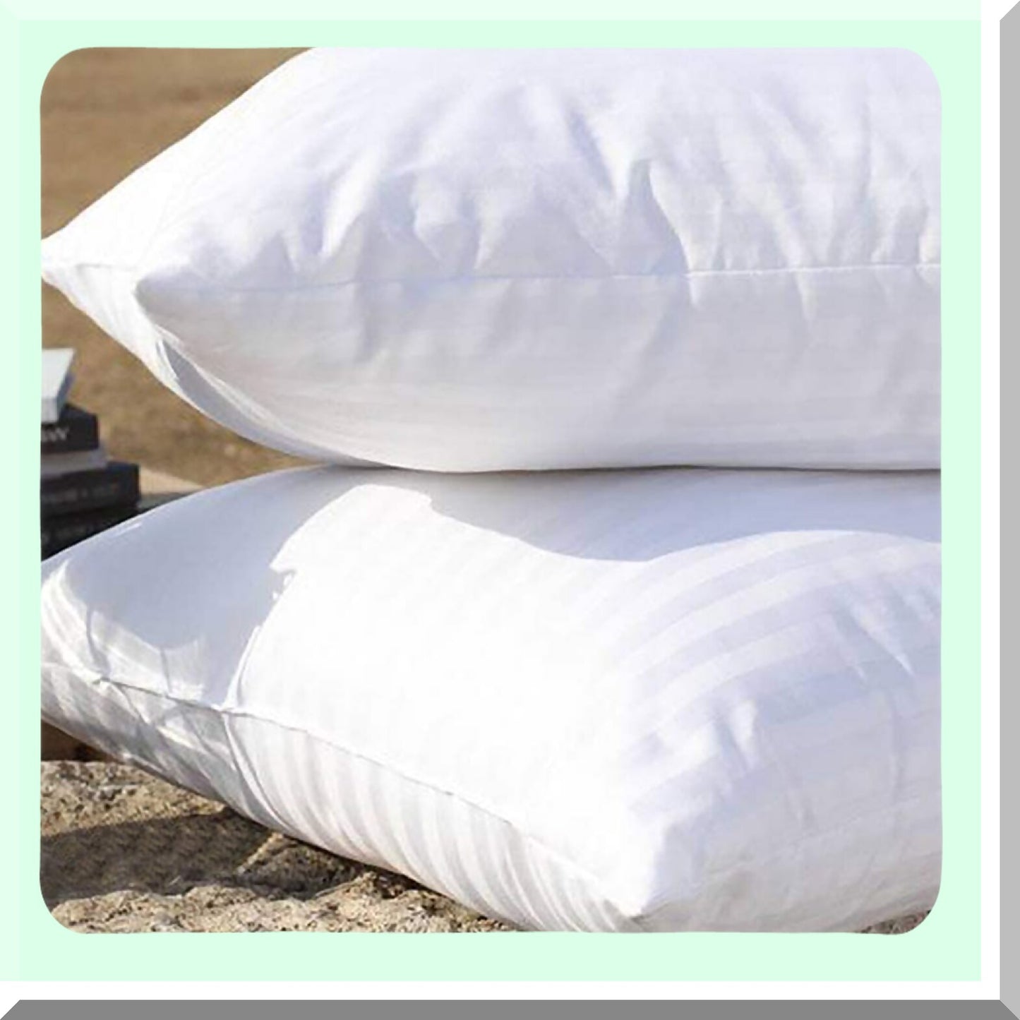 Premium Square Pillow Insert - 20x20 Polyester Sham Form for White Striped Covers - Homie Stuffer