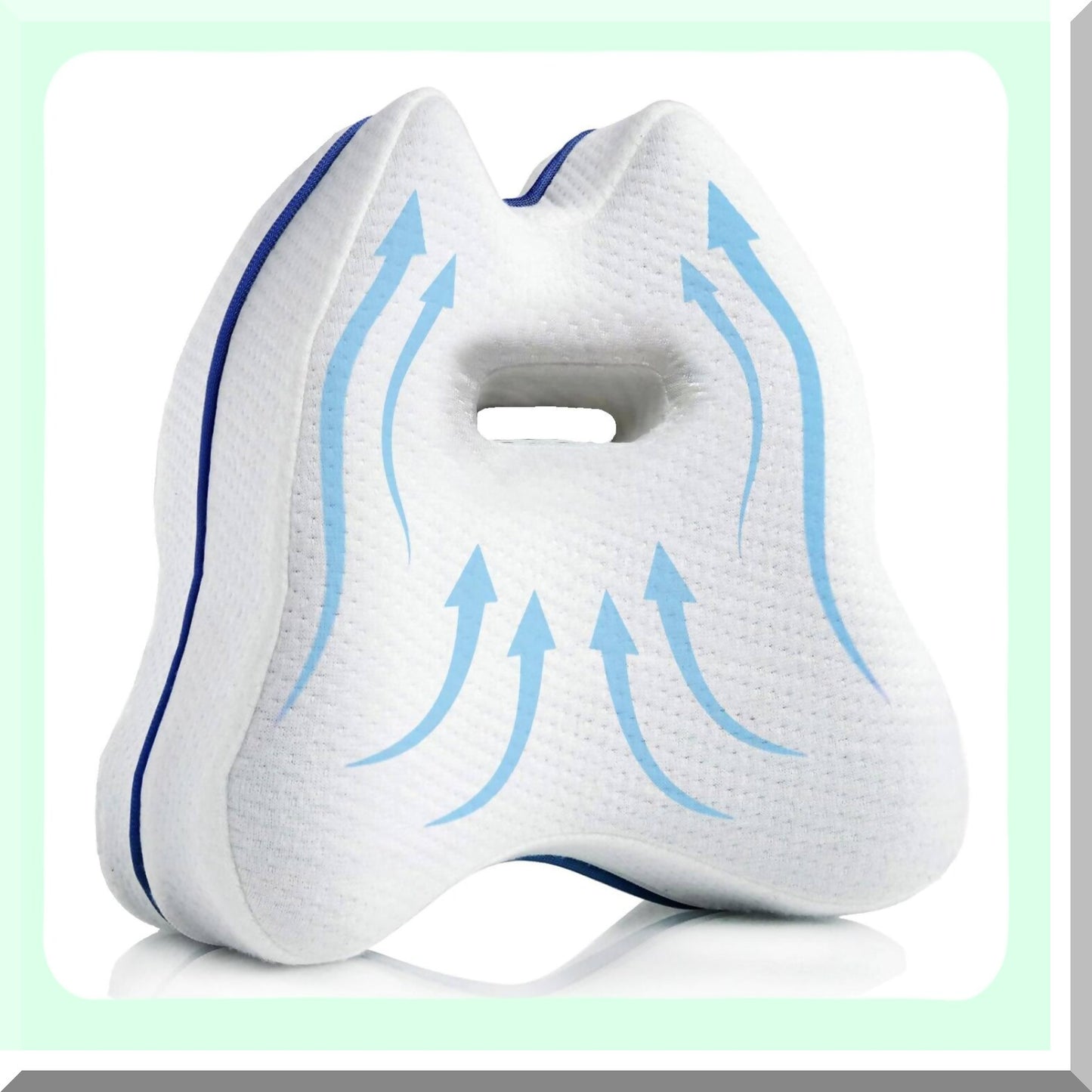 OrthoFoam Side Sleeper Knee Pillow - Memory Foam Leg Support Cushion for Back Pain Relief & Pregnancy Comfort. Sleep Better with Leg Positioner Pillow.