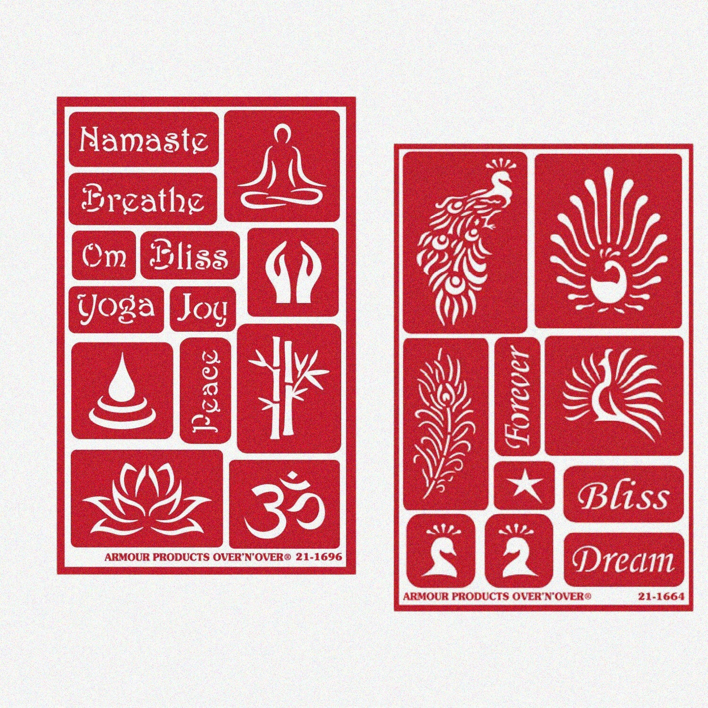 Yoga Glass Etching Kit with Namaste, Lotus, Peacock Designs