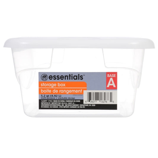 Essentials Plastic Storage Boxes with Lids (Pack of 4)