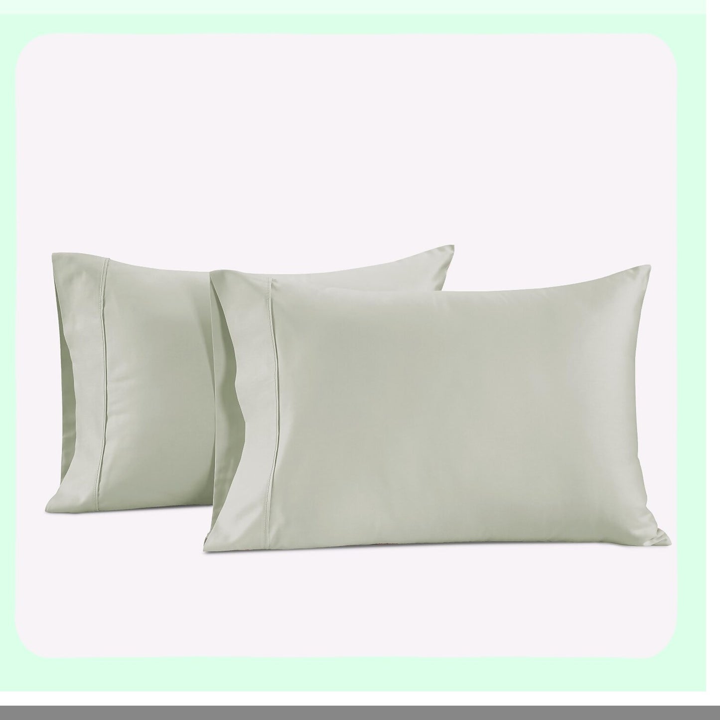 CoolCotton Queen Pillowcase Set - Silky Soft Breathable Covers with Stylish Hem Details - 100% Long Staple Cotton - Cooling Mineral Pillow Cases - 20" X 30" - Set of 2