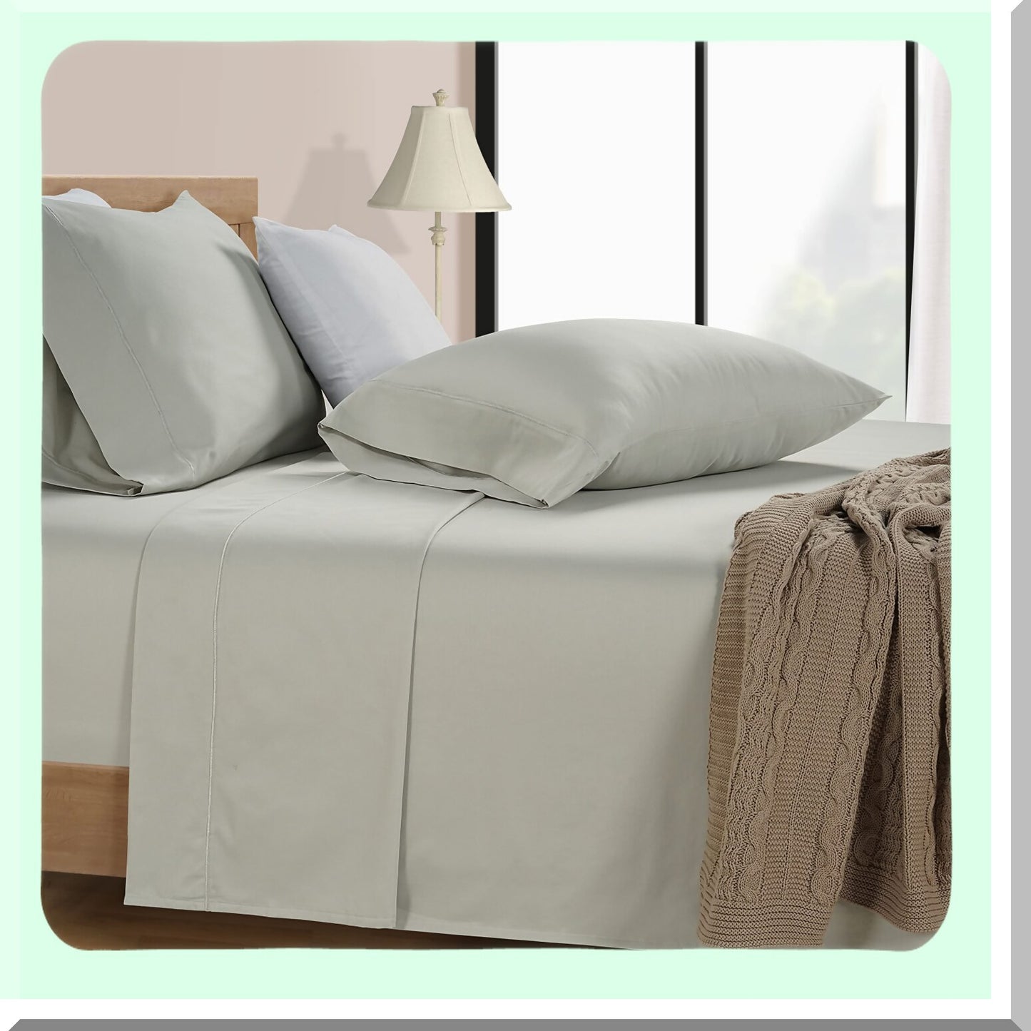 CoolCotton Queen Pillowcase Set - Silky Soft Breathable Covers with Stylish Hem Details - 100% Long Staple Cotton - Cooling Mineral Pillow Cases - 20" X 30" - Set of 2