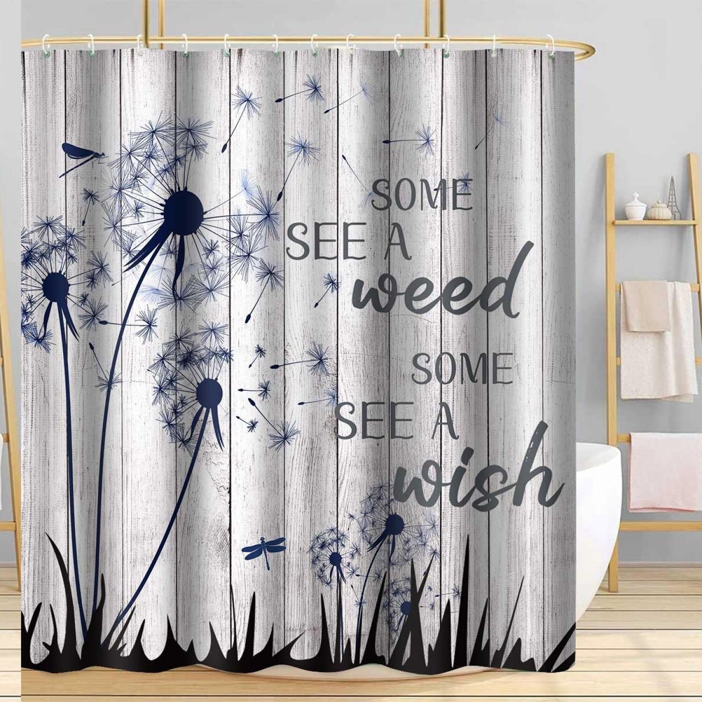 Dandelion Wish Shower Curtain 72x72 inch Set