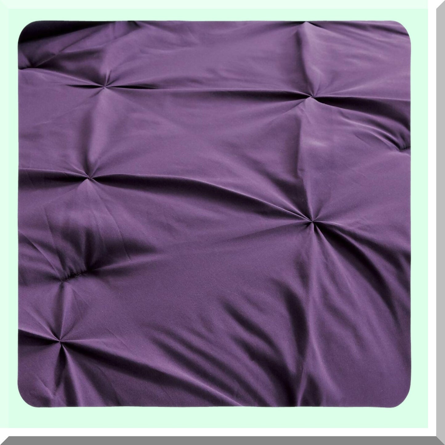 Purple Dream Comforter Set - Queen Size Microfiber Bedding with Pinch Pleat Pintuck Design, Down Alternative Fill for All Season Bedroom Decor - JN1 Dark Purple
