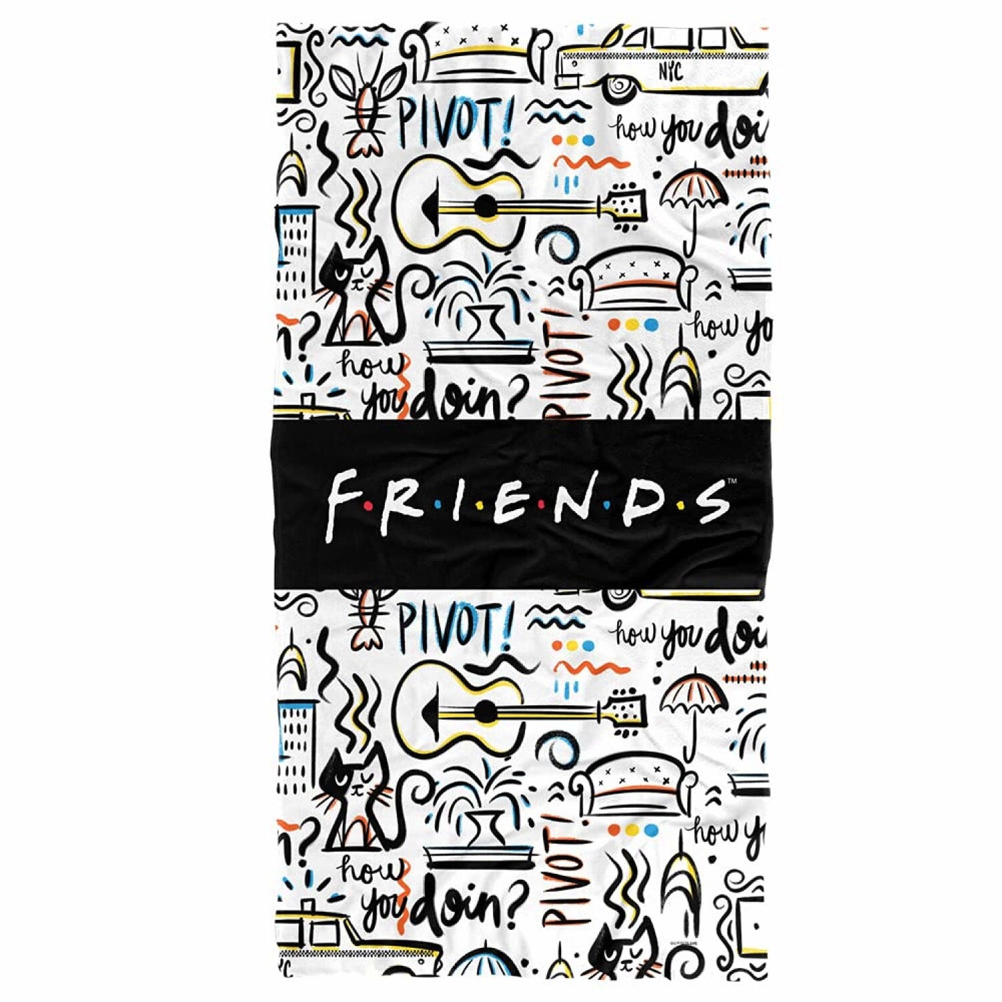 Friends Let's Be Friends Pattern Beach Towel 30" x 60"
