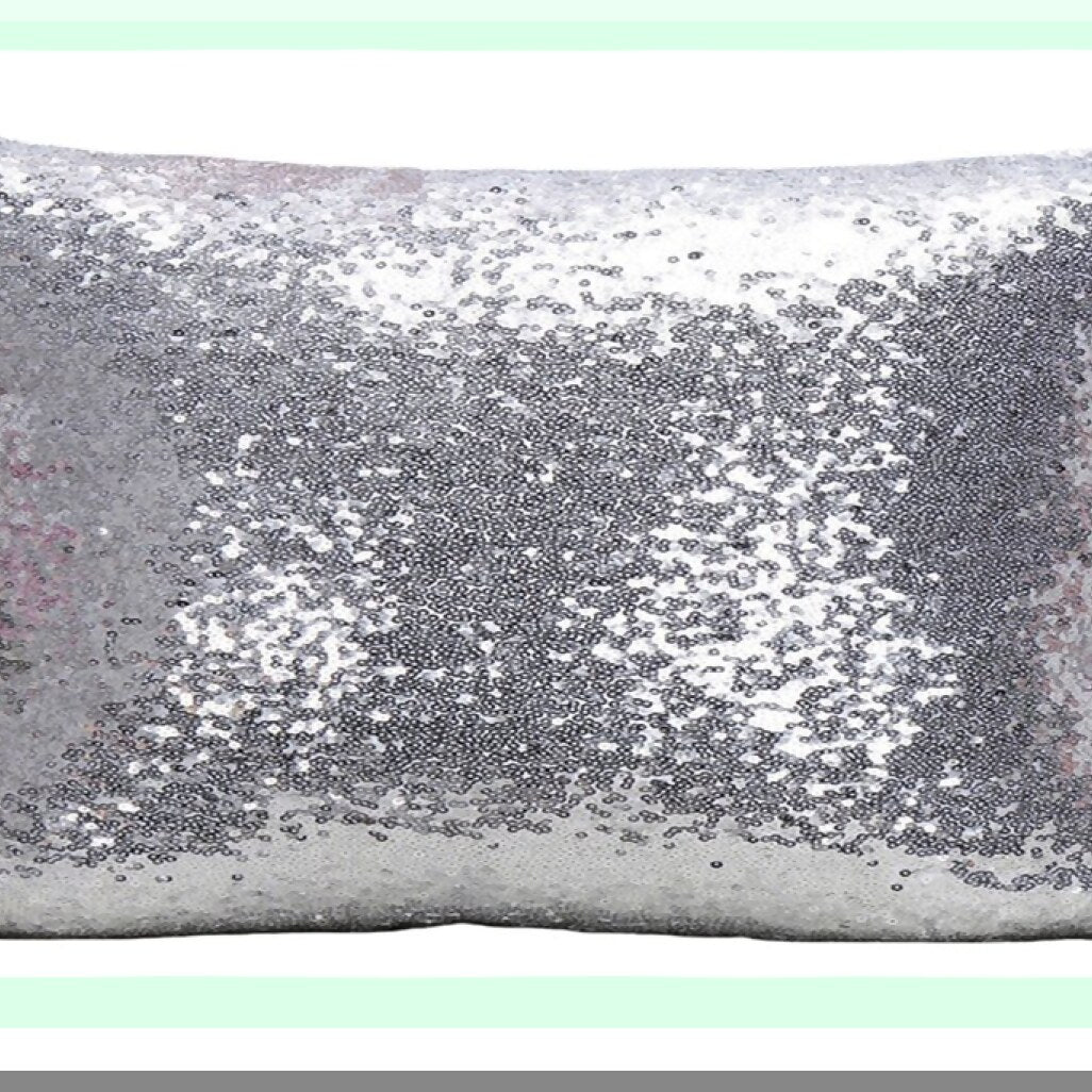 Glitter Sequin Pattern Pillowslip - Zipper Cushion Cover for Bed Sofa Chair - 12X20 Throw Pillow Case Sham - Back Seat Decor Pillowcase
