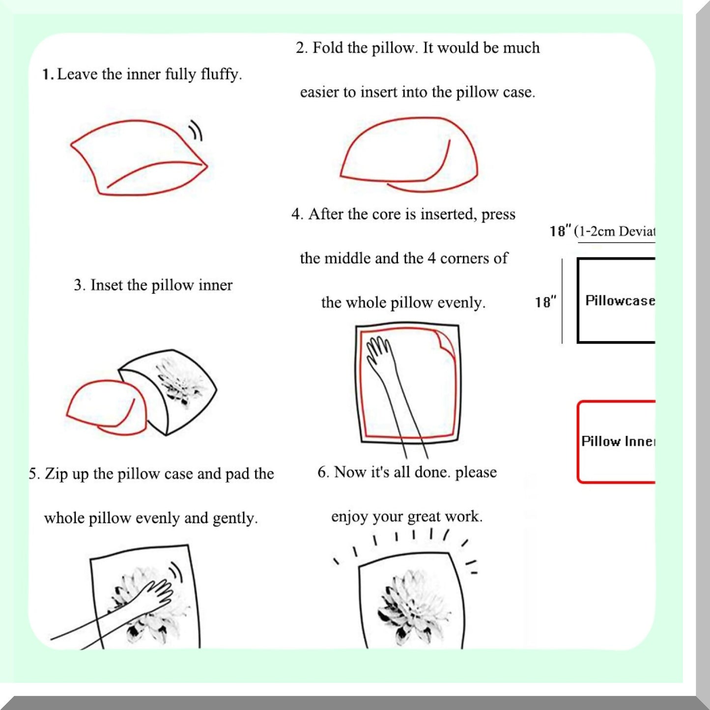 Funny Words Flower Leaves Pillow Cover - Soft Decorative Cushion Case for Sofa Couch - 18x18 Square Lumbar Slipcover - Quote Throw Pillowcase