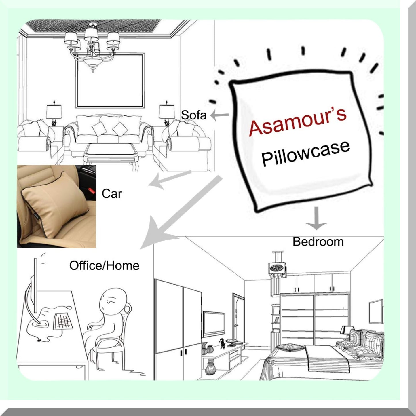 Funny Words Flower Leaves Pillow Cover - Soft Decorative Cushion Case for Sofa Couch - 18x18 Square Lumbar Slipcover - Quote Throw Pillowcase