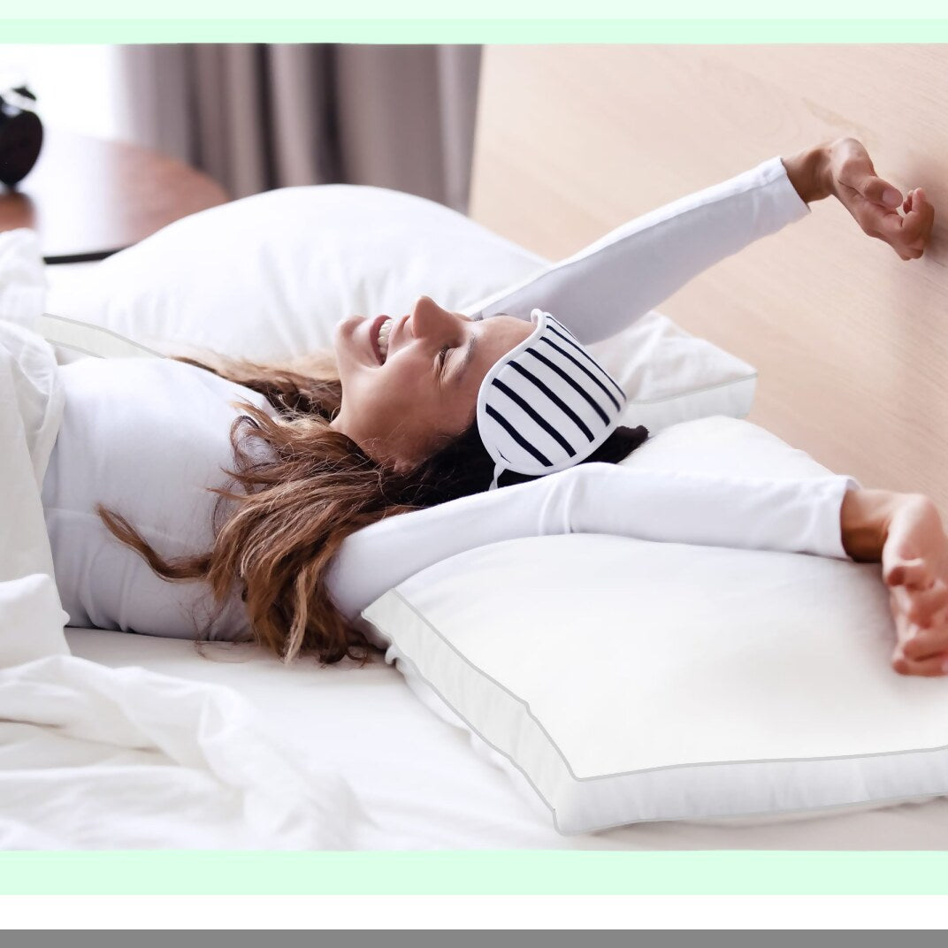 CoolDream Standard Size White Pillow Set - 2 Pack, Hotel Quality Cooling Pillows for Back, Stomach, Side Sleepers. Gusseted Design for Ultimate Comfort.