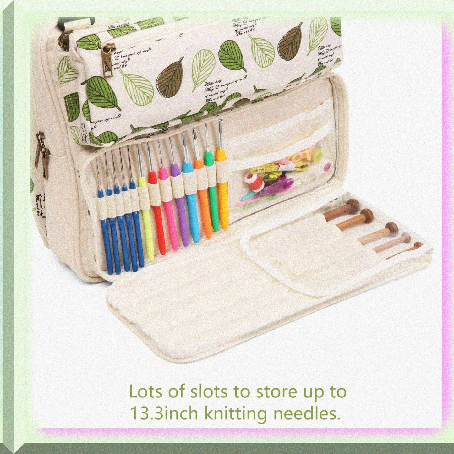 Knitting Tote Bag Yarn Storage Canvas Linen