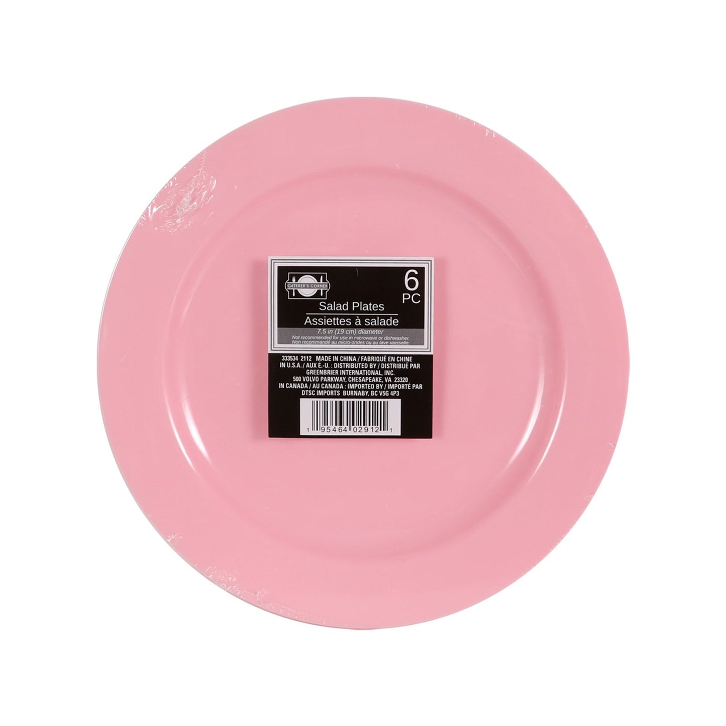Solid Pink Plates, 6-ct. Packs (Pack of 36)