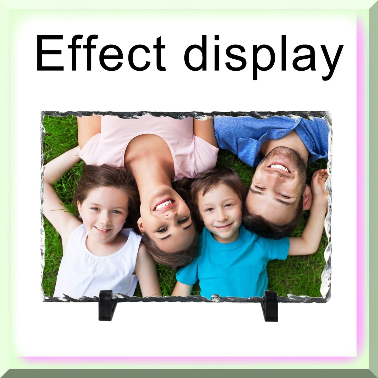 6 Pcs DIY Custom Stone Slate Photo Frames