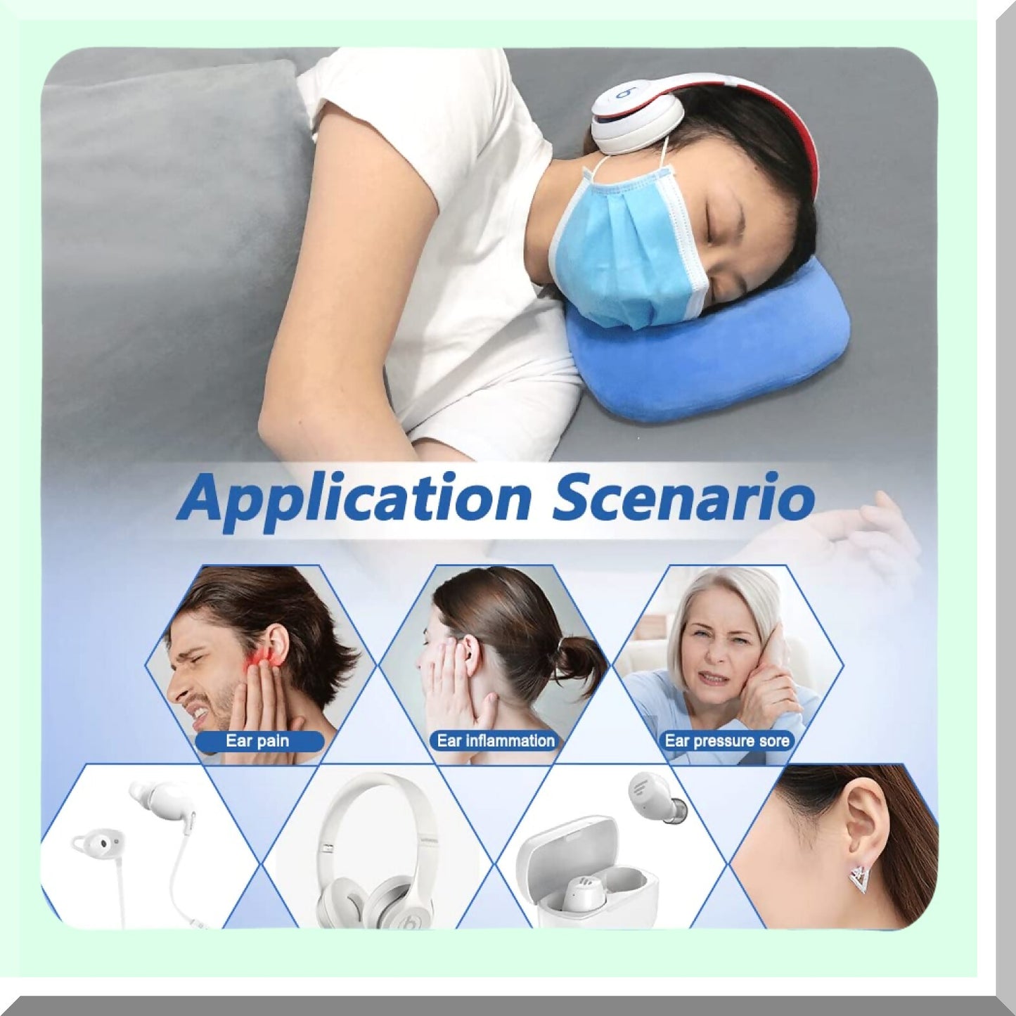 SideSleep EarGuard: Pillow with Holes for Ear Pain Relief, Inflammation Surgery, Pressure Sores Protection - Cushions for Side Sleepers