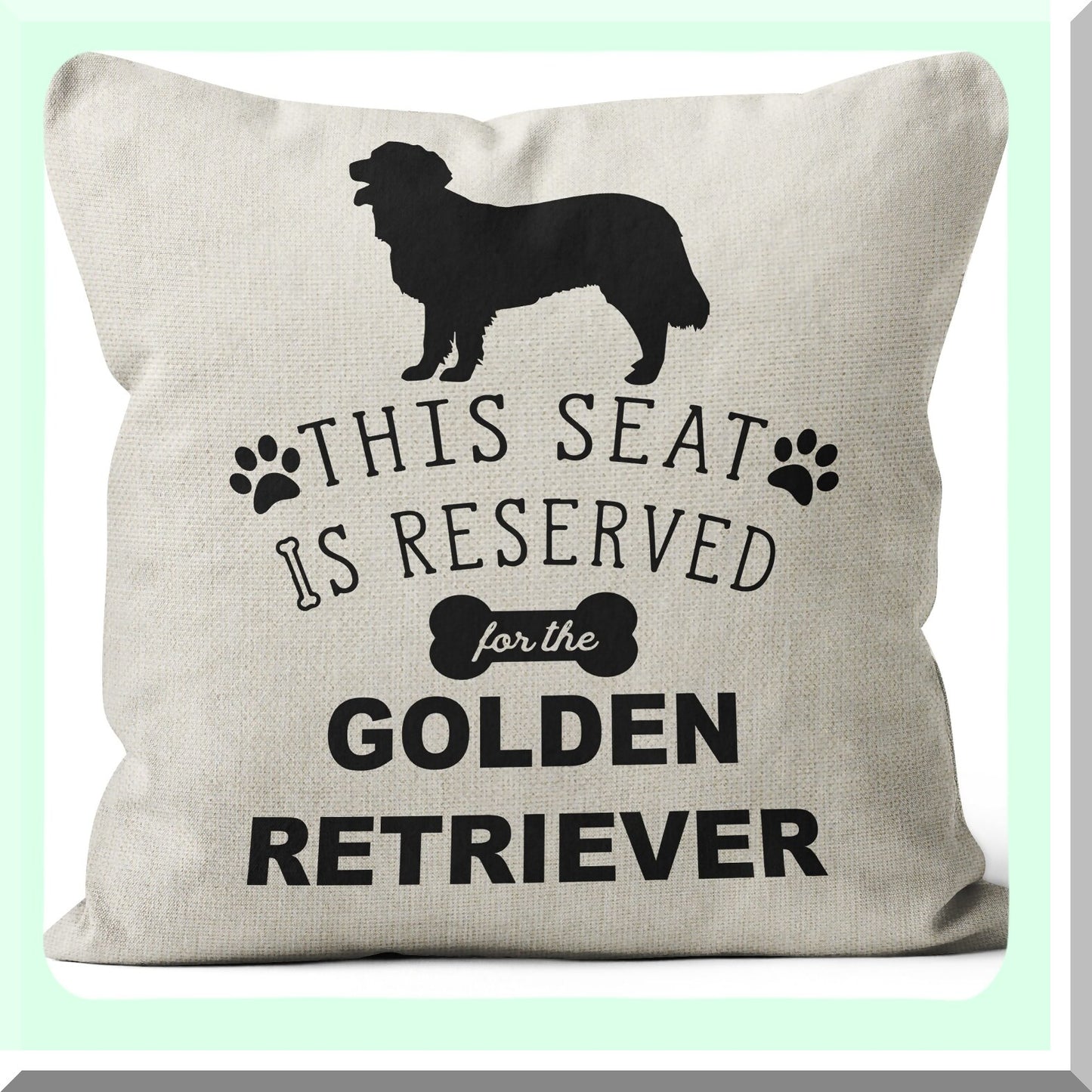 Golden Paws Pillow Covers - 18x18 Dog Lover Gifts - Retriever Decor - Reserved for The Dog Pillow Cover - Lovers Gift - Golden Retriever Theme