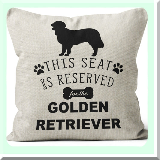 Golden Paws Pillow Covers - 18x18 Dog Lover Gifts - Retriever Decor - Reserved for The Dog Pillow Cover - Lovers Gift - Golden Retriever Theme