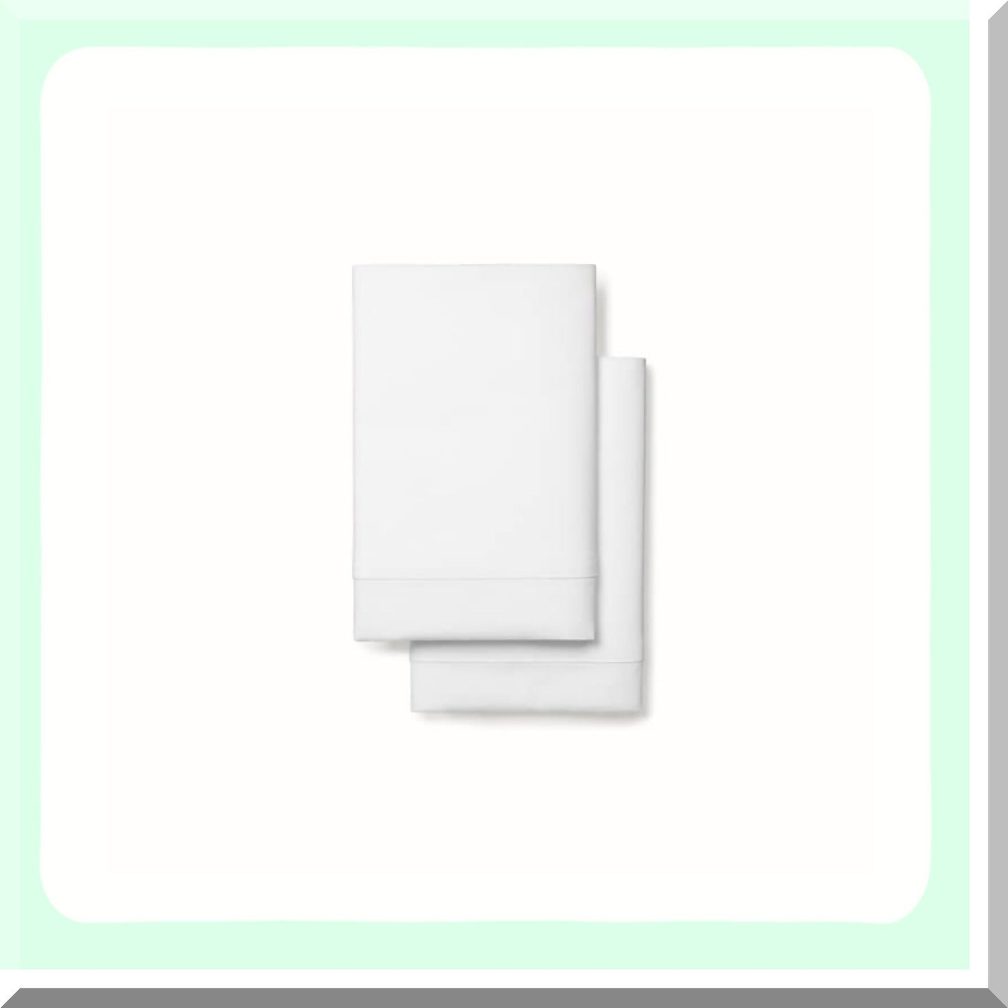 Luxury Cotton Hemline Pillowcase Set - Soft-Feel Premium Threads - White Standard Size - 2 Pack - Signature Hemmed Design - 100% Cotton