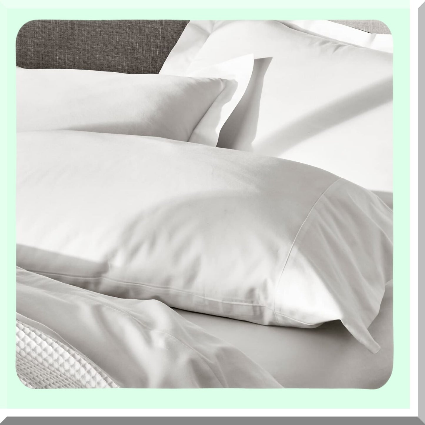 Luxury Cotton Hemline Pillowcase Set - Soft-Feel Premium Threads - White Standard Size - 2 Pack - Signature Hemmed Design - 100% Cotton