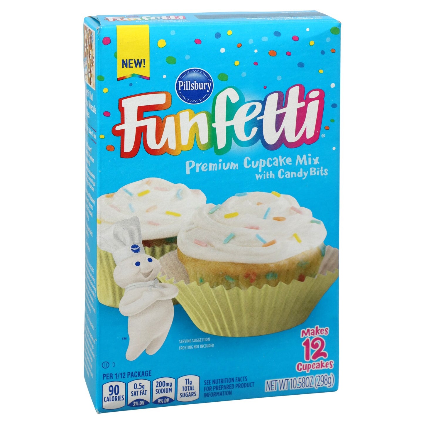 Pillsbury Funfetti Premium Cupcake Mix, 10.58 oz. Boxes (Pack of 12)