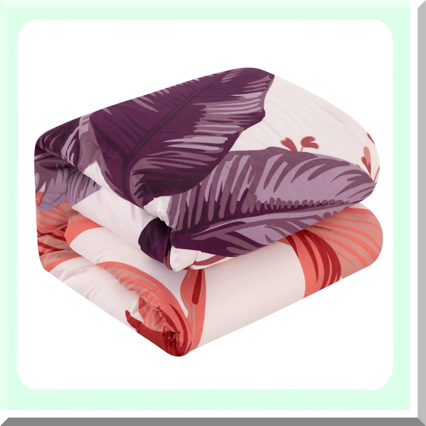 Floral Bliss 4 Piece Comforter Set - Queen Size - Large Scale Print Design - Decorative Pillow Shams - Contemporary Bedding - Blush Purple Off White