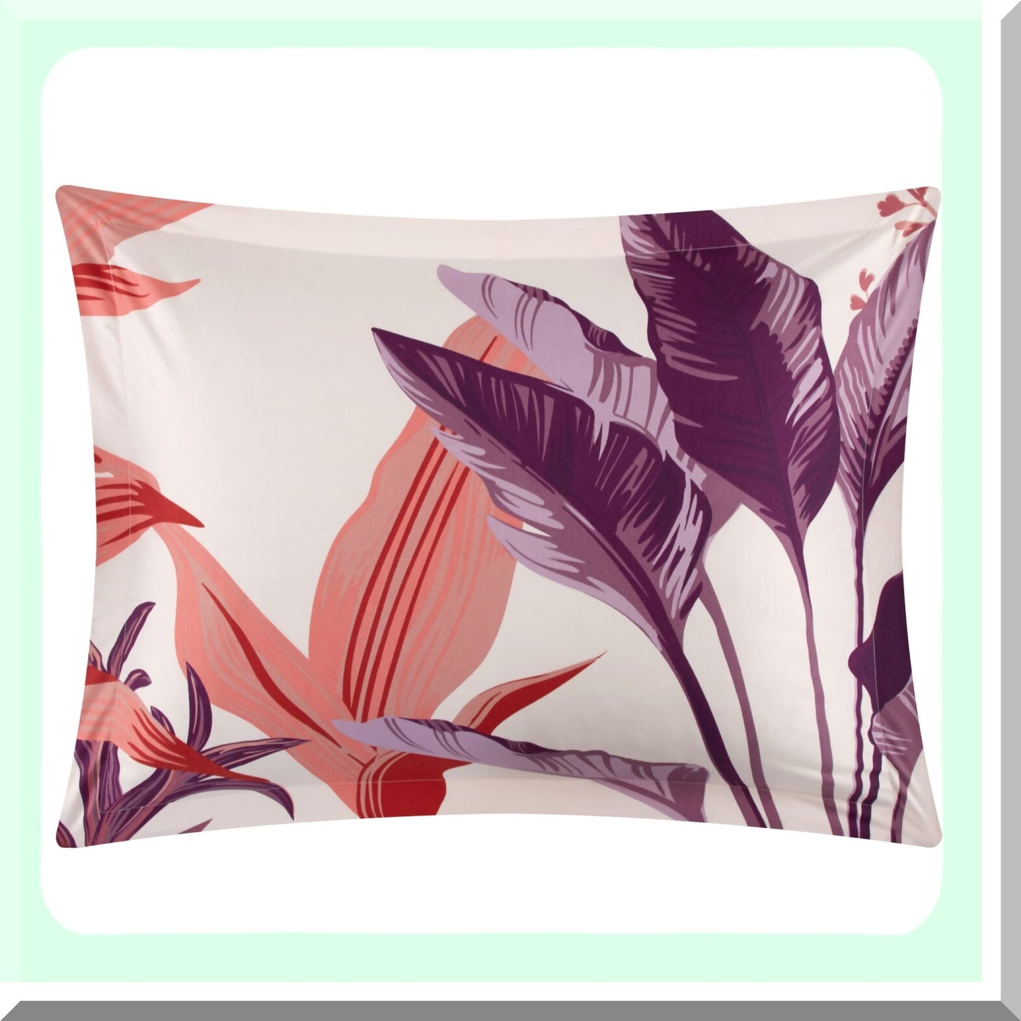 Floral Bliss 4 Piece Comforter Set - Queen Size - Large Scale Print Design - Decorative Pillow Shams - Contemporary Bedding - Blush Purple Off White