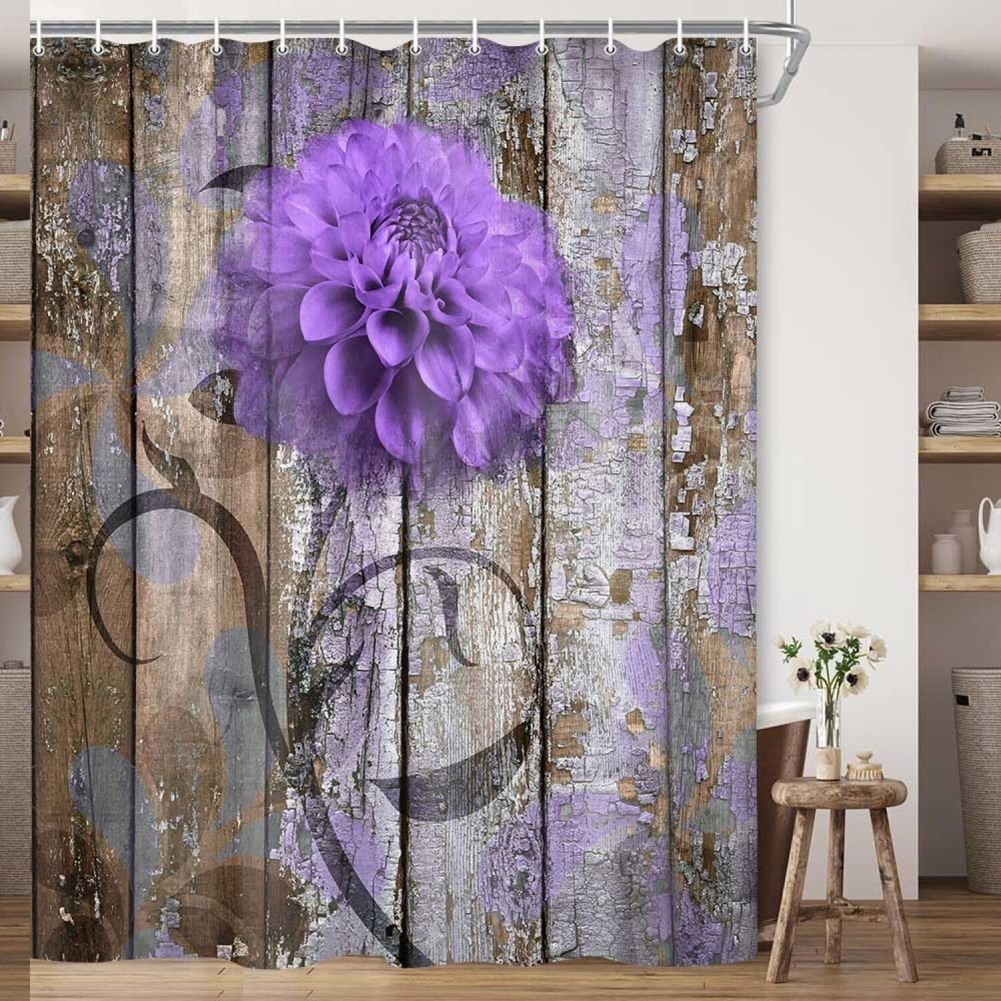 Farmhouse Floral Shower Curtain 69x70inch