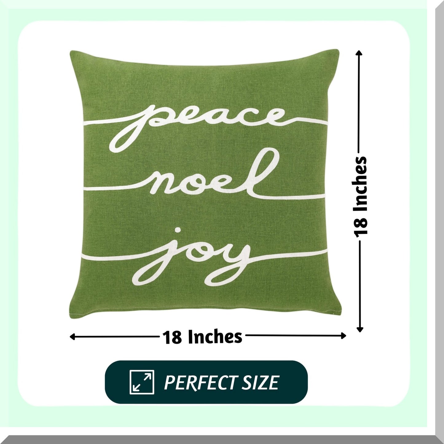 Winter Boho Farmhouse Pillow Covers - Set of 2 18x18 Decorative Cotton Throw Pillow Cases for Living Room Couch, Cute Accent Throws for Home Décor