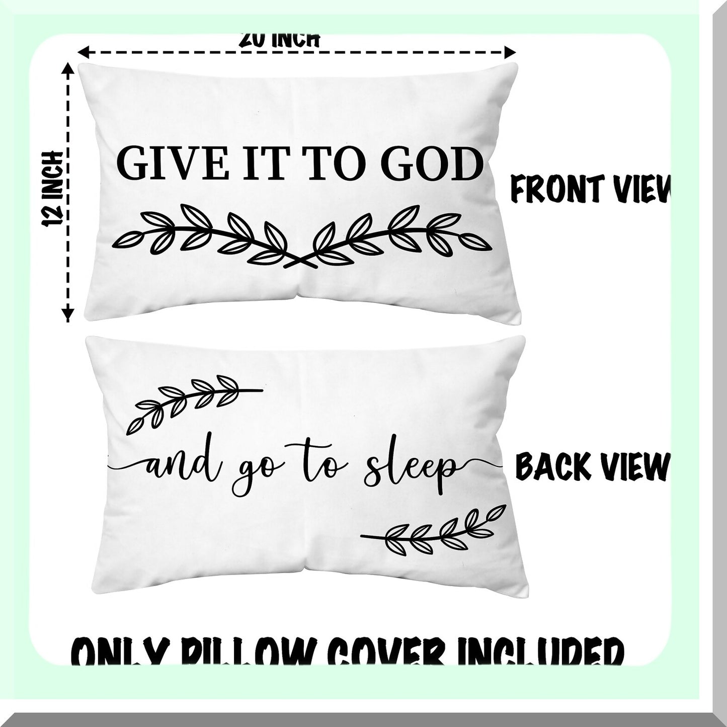 Christian Dreams Decorative Pillow Cover - Reversible Soft White 12x20 Inch Throw Pillow - Inspirational Gifts for Women - Home Bedroom Decor - A09