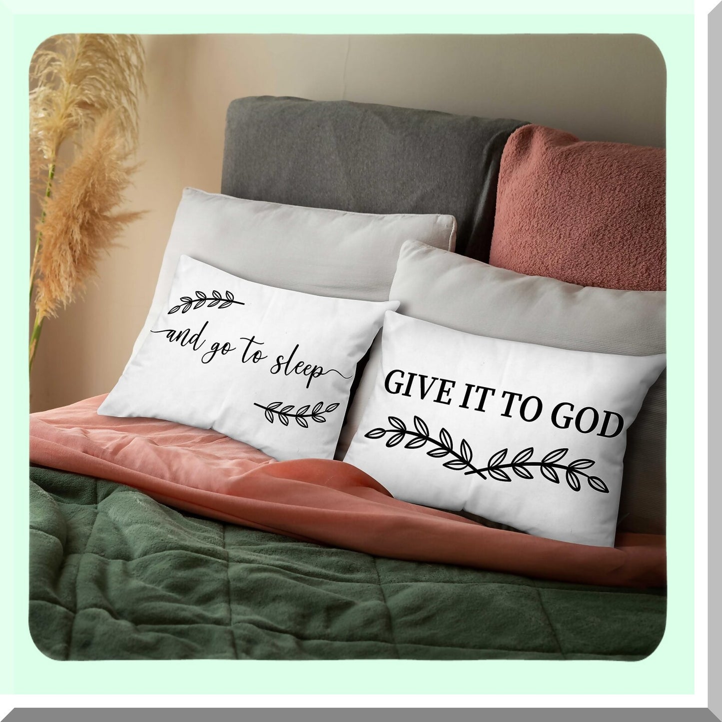 Christian Dreams Decorative Pillow Cover - Reversible Soft White 12x20 Inch Throw Pillow - Inspirational Gifts for Women - Home Bedroom Decor - A09