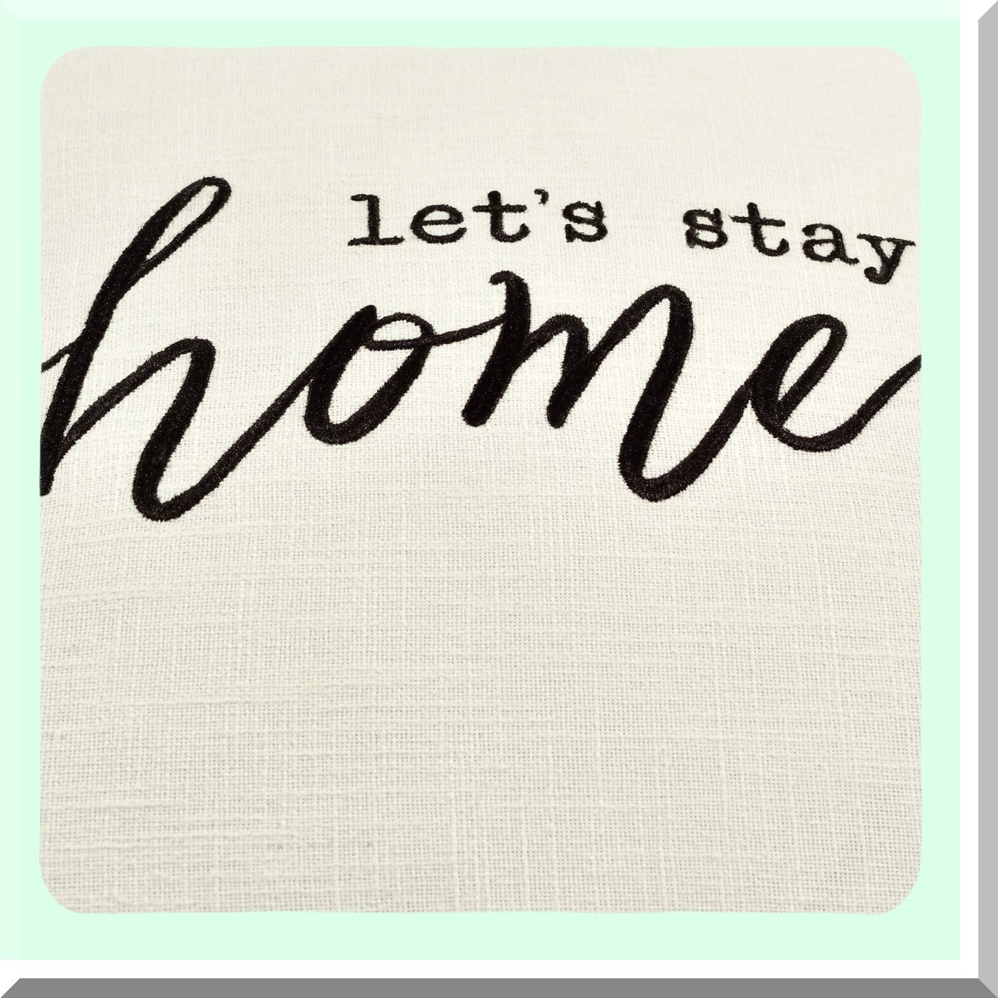 Stay Cozy White Square Pillow Cover - 20x20 Decorative Throw Pillow for Bed, Couch, Chair - Script Design - Soft & Stylish Home Decor Accessory