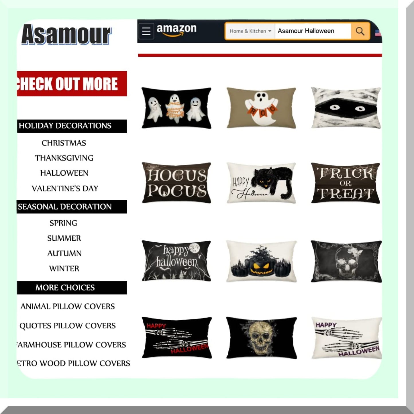 Hocus Pocus Farmhouse Quote Pillow Covers - Set of 4 Decorative Fall Cushion Cases for Home Decor - Black 24x24 Inch Outdoor Throw Pillows