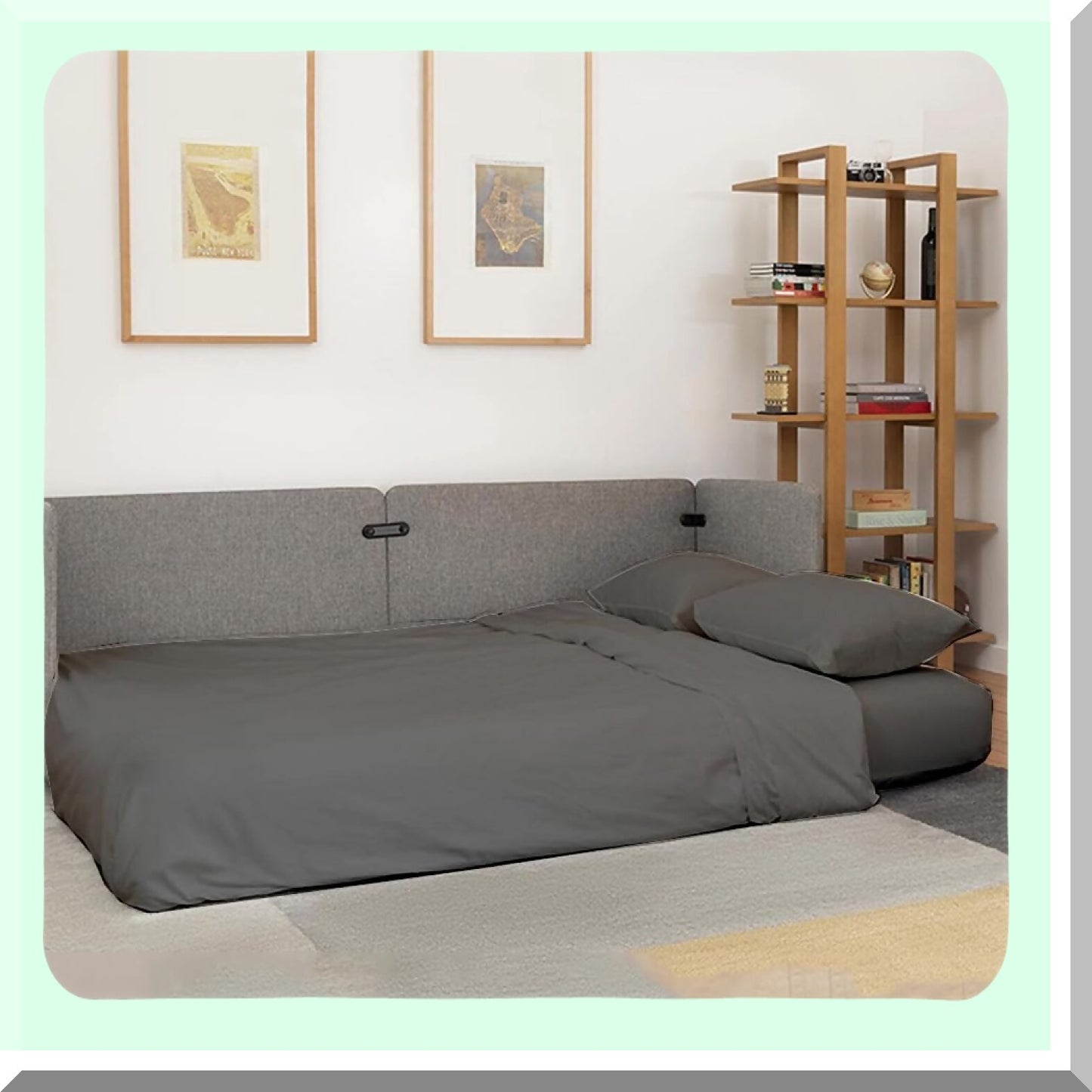 Microfiber Sofa Bed Sheet Set - 4 PC Full Sleeper Sofa Sheets - Dark Grey Bedsheets - Fits Up to 8" Drop - Soft Brushed Fabric - Easy to Use and Wash