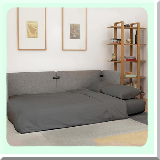 Microfiber Sofa Bed Sheet Set - 4 PC Full Sleeper Sofa Sheets - Dark Grey Bedsheets - Fits Up to 8" Drop - Soft Brushed Fabric - Easy to Use and Wash