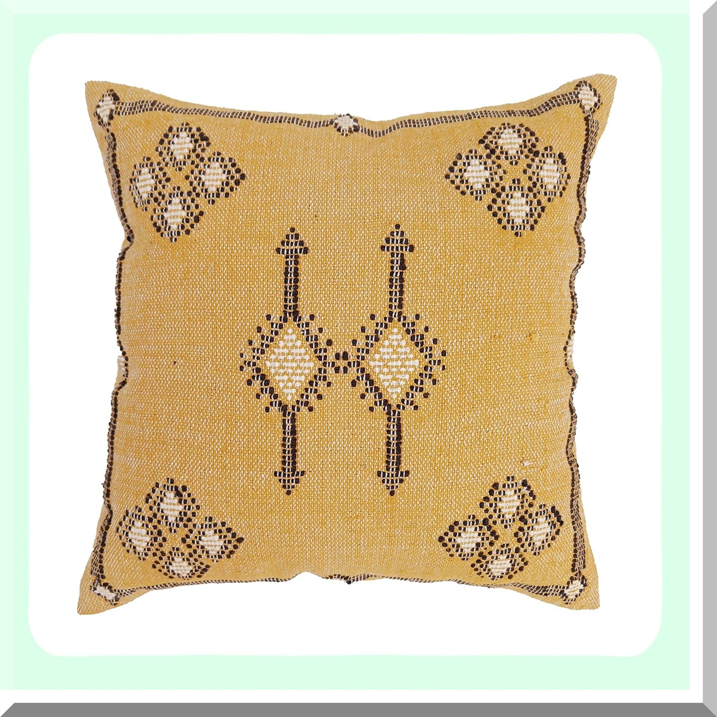Farmhouse Luxe Cotton Kilim Pillow Cover - Handloomed Sabra Cushion Case for Bedding Decor - Beautiful and Luxurious