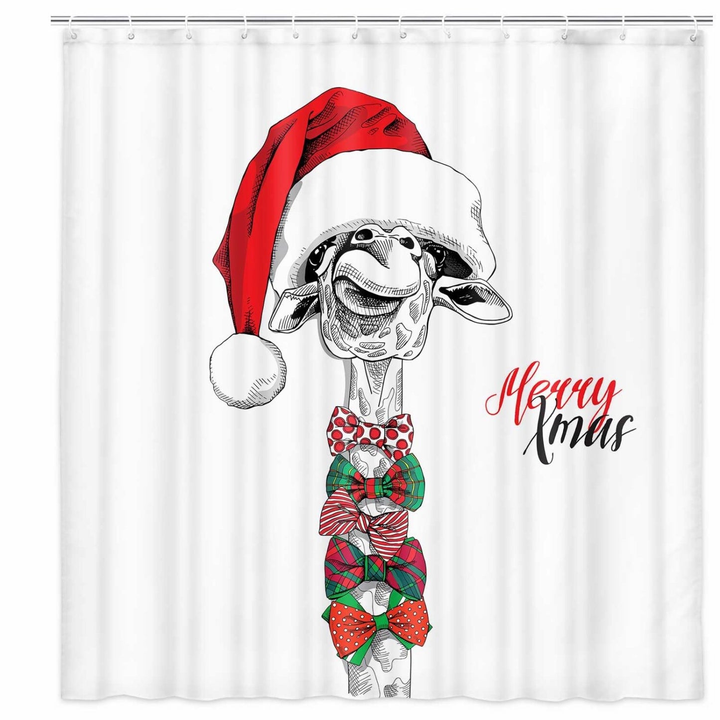 Red Giraffe Shower Curtain 72x72 inches