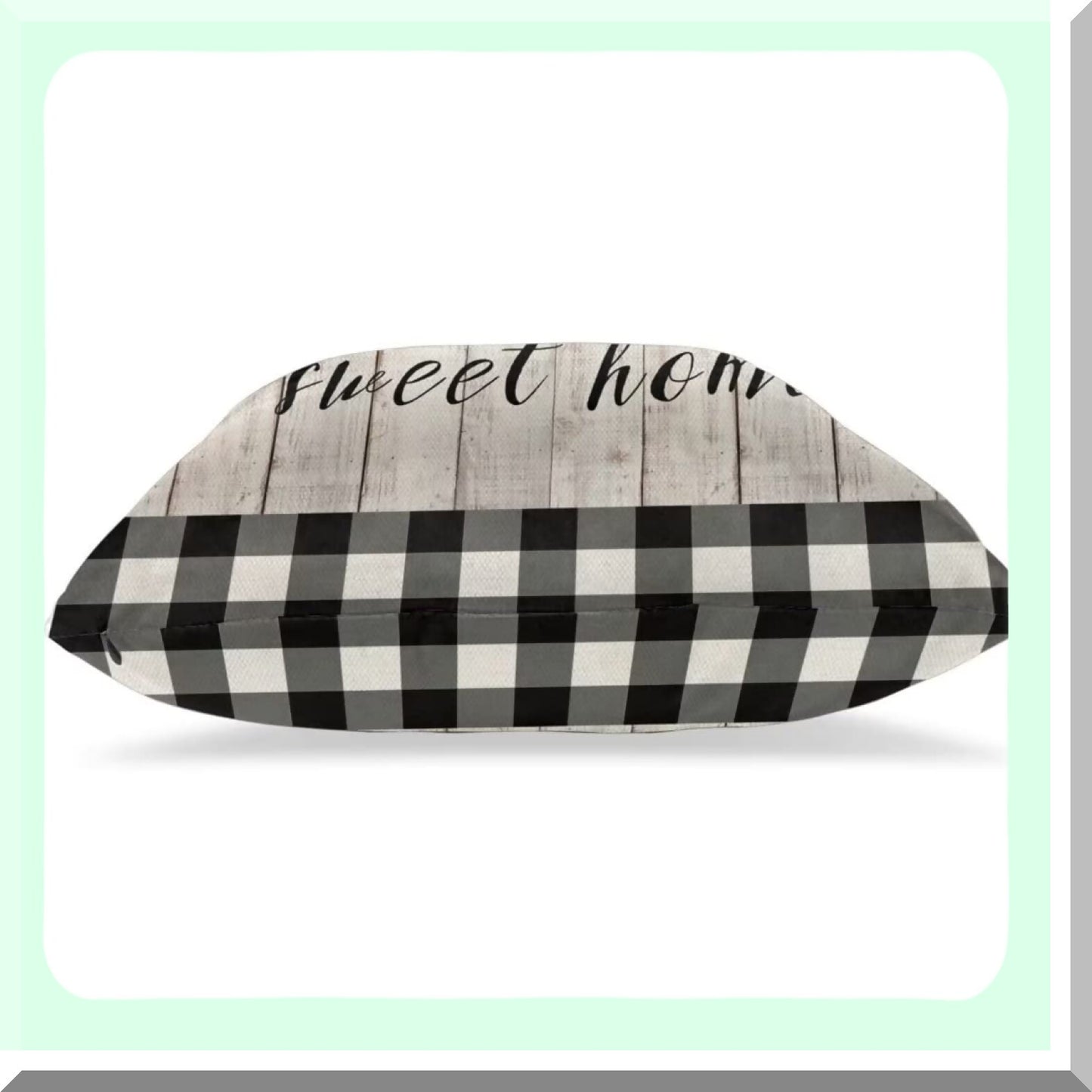 Vintage Buffalo Plaid Spring Pillow Covers - Set of 2, Home Sweet Home Collection - Farmhouse Decor Linen Cushion Cases - 18x18 Outdoor Sofa Throw Pillows